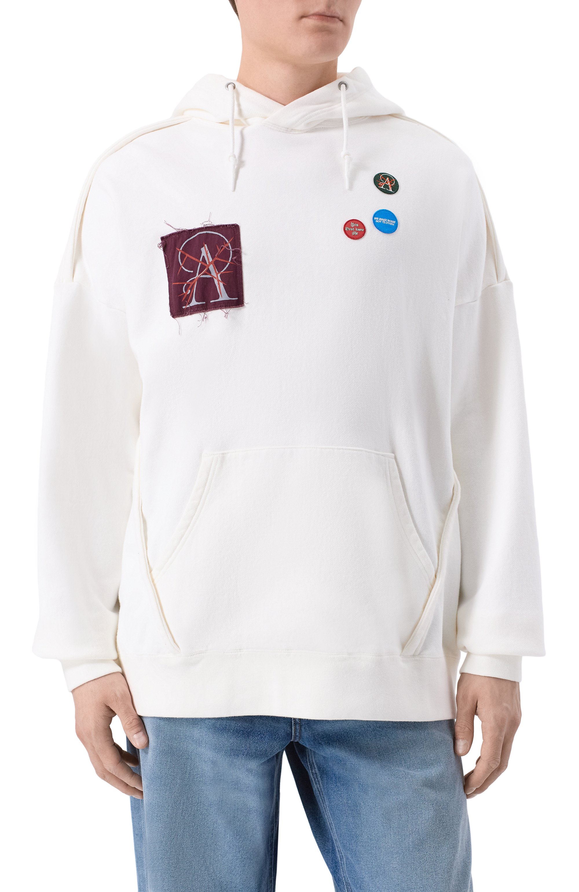 Хлопковое худи UNDERCOVER белого цвета по цене 62100 руб., арт. UP2E4806, фото 3 Хлопковое худи UNDERCOVER, арт. UP2E4806, фото 3