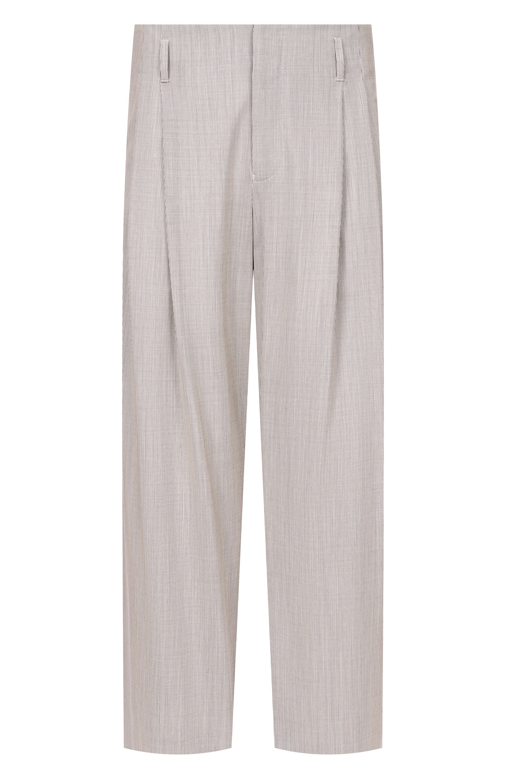 Шерстяные брюки EMPORIO ARMANI светло-серого цвета по цене 63950 руб., арт. EM006934/TE22612, фото 1 Шерстяные брюки EMPORIO ARMANI, арт. EM006934/TE22612, фото 1