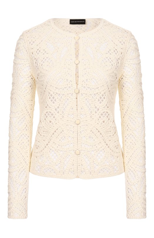 Хлопковый кардиган Emporio Armani EW002977/AF22471 Кремовый EW002977/AF22471