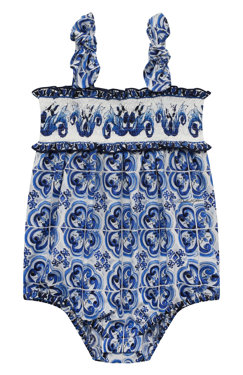 Хлопковое боди DOLCE & GABBANA синего цвета по цене 23850 руб., арт. L21084/G7EX8, фото 1 Хлопковое боди DOLCE & GABBANA, арт. L21084/G7EX8, фото 1