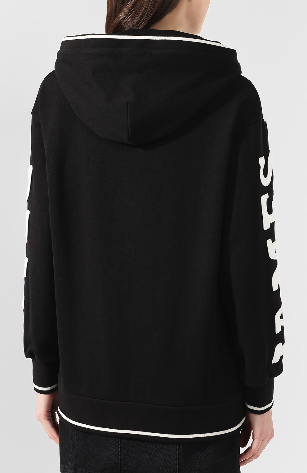Хлопковое худи DOLCE & GABBANA черно-белого цвета по цене 74950 руб., арт. F9F07Z/G7VZH, фото 4 Хлопковое худи DOLCE & GABBANA, арт. F9F07Z/G7VZH, фото 4