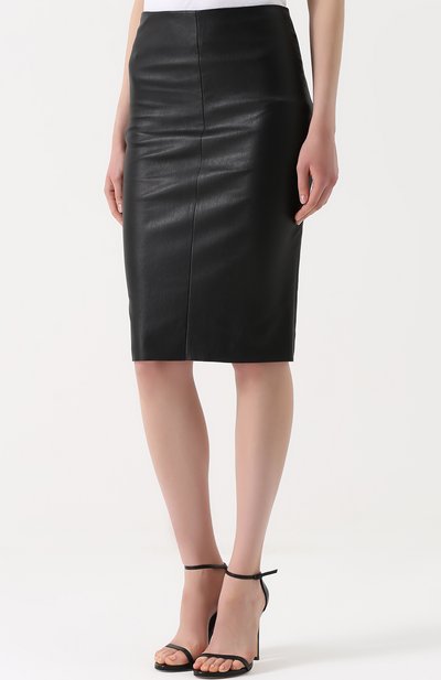 Кожаная юбка-карандаш с разрезом DROME, арт. DPD1306P/D074, фото 3