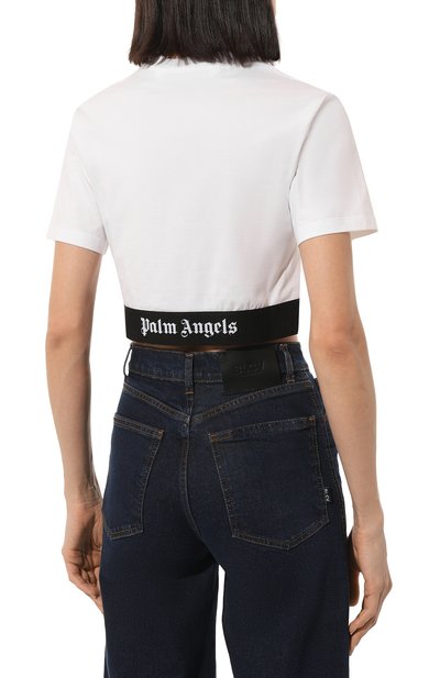 Хлопковая футболка PALM ANGELS, арт. PWAA051F22JER0010101, фото 4