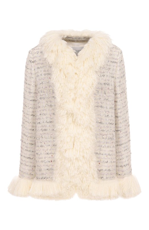 Твидовое полупальто Giambattista Valli 25FWPVCA8062/04LIN Кремовый 25FWPVCA8062/04LIN