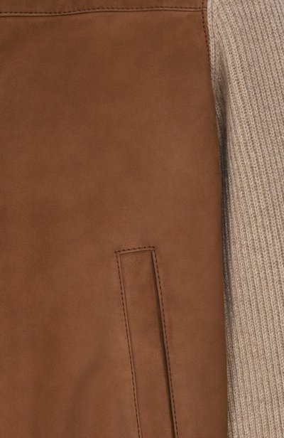 Бомбер из кожи и кашемира BRUNELLO CUCINELLI, арт. BPCLFY150C, фото 3