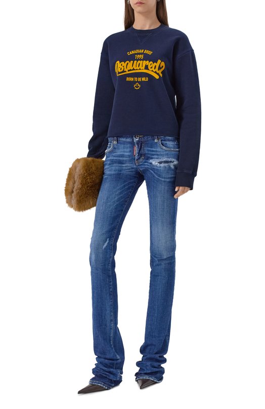 Хлопковый свитшот Dsquared2 S75GU0600/S25030 Синий  S75GU0600/S25030 Фото 2