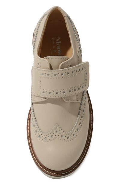 Кожаные дерби MONTELPARE TRADITION светло-бежевого цвета по цене 21950 руб., арт. MT19910/28-35, фото 4 Кожаные дерби MONTELPARE TRADITION, арт. MT19910/28-35, фото 4