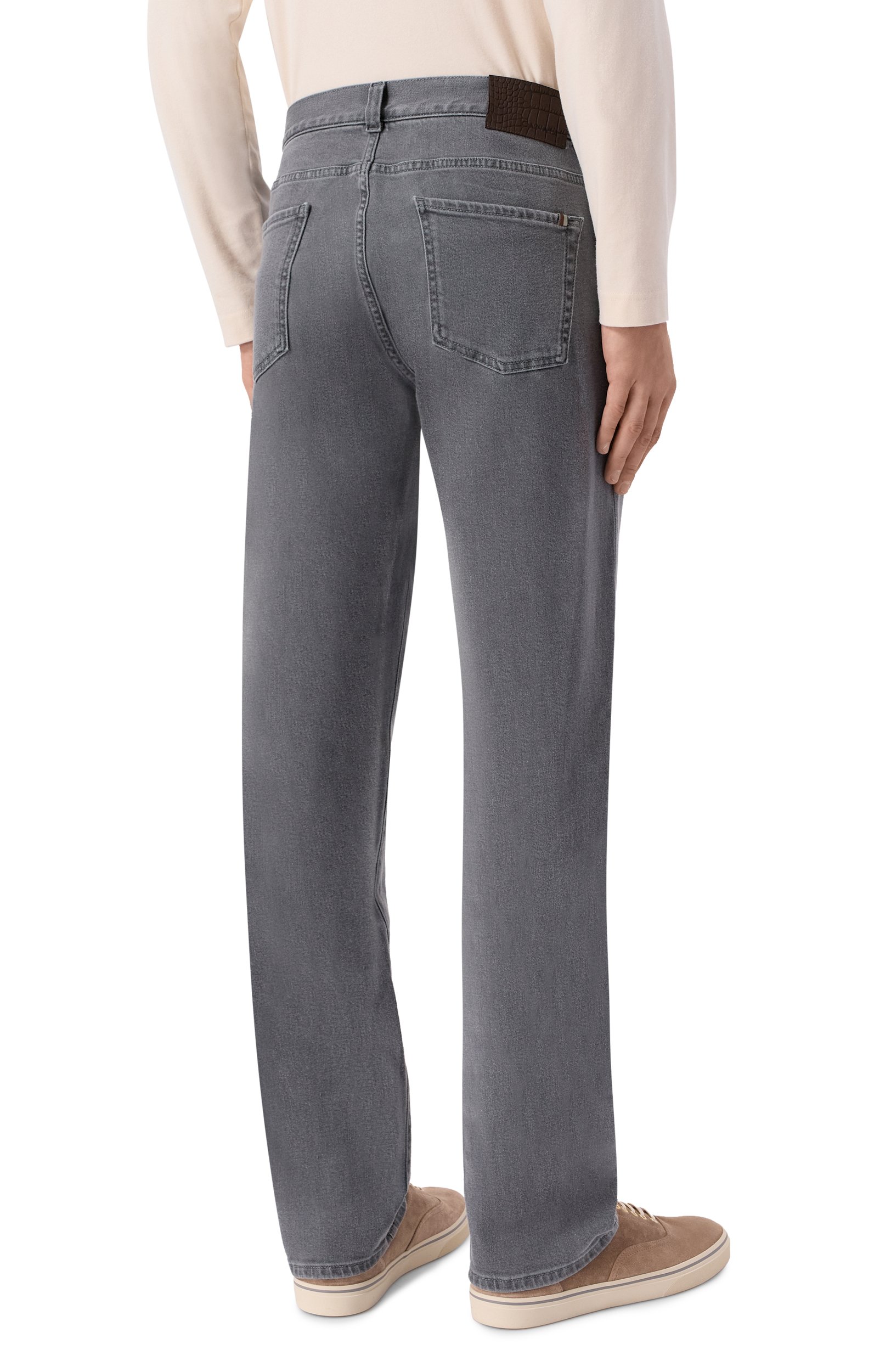Джинсы regular fit CANALI серого цвета по цене 68200 руб., арт. 91719/PX01028, фото 4 Джинсы regular fit CANALI, арт. 91719/PX01028, фото 4
