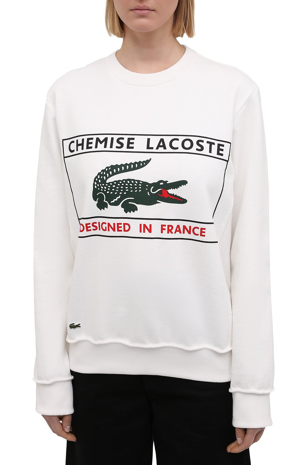 Хлопковый свитшот LACOSTE белого цвета по цене 20500 руб., арт. SH024170V, фото 3 Хлопковый свитшот LACOSTE, арт. SH024170V, фото 3