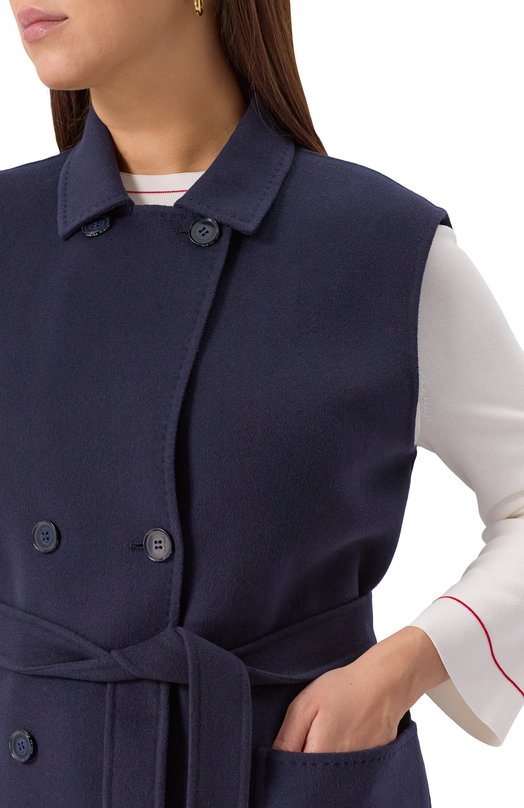 Жилет из шерсти и кашемира Marina Rinaldi Voyage Синий, фото 5