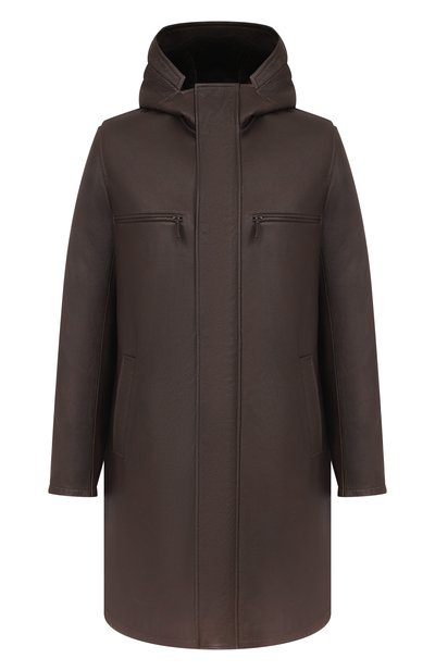 Мужское кожаное пальто с меховой подкладкой MVST, арт. HARLEM/241-00/48-56