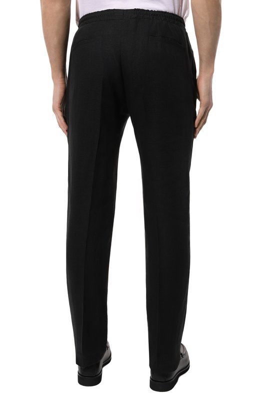 Льняные брюки Kiton UPN01H08838 Чёрный  UPN01H08838 Фото 4