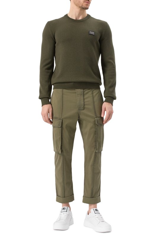 Джемпер из шерсти и кашемира Dolce & Gabbana GX039T/JFMHL Хаки  GX039T/JFMHL Фото 2