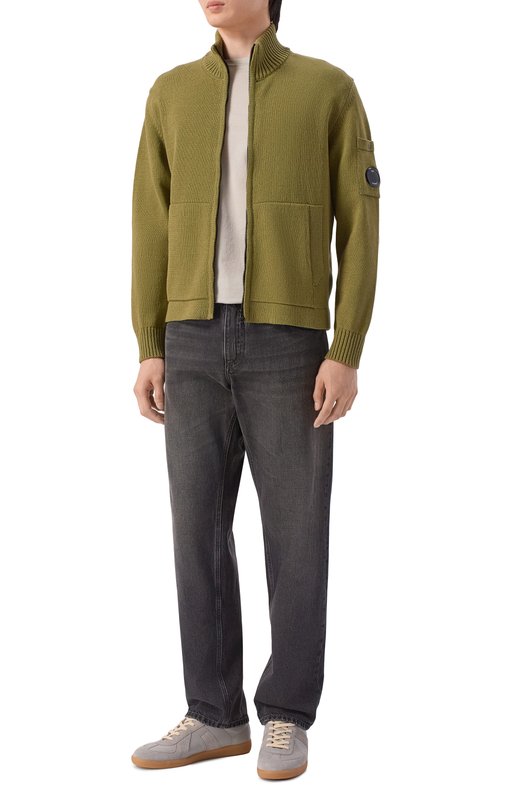 Хлопковый кардиган C.P. Company 20CMKN092A/110058A Хаки  20CMKN092A/110058A Фото 2