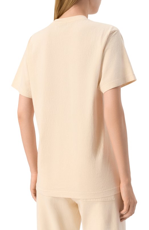 Хлопковая футболка Sporty and Rich T0043606241CR01 Бежевый  T0043606241CR01 Фото 4