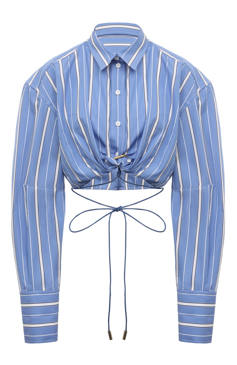 Хлопковая блузка JACQUEMUS голубого цвета по цене 68200 руб., арт. 23E/231SH034-1453, фото 1 Хлопковая блузка JACQUEMUS, арт. 23E/231SH034-1453, фото 1