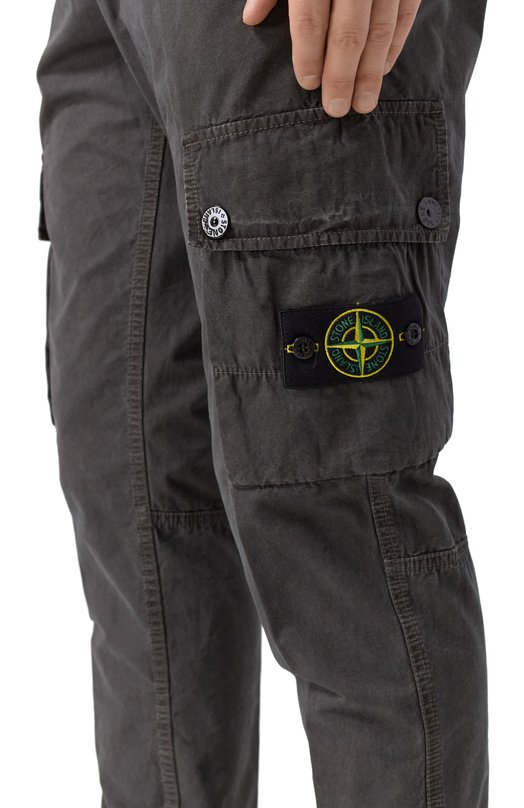 Хлопковые брюки-карго Stone Island K1S153100303/S00WA Серый  K1S153100303/S00WA Фото 5