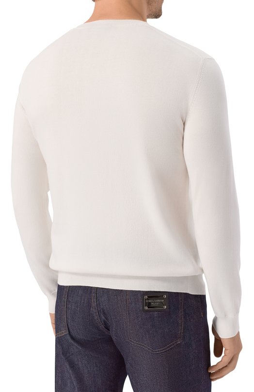 Хлопковый джемпер Andrea Campagna M5425-1000 Белый  M5425-1000 Фото 4