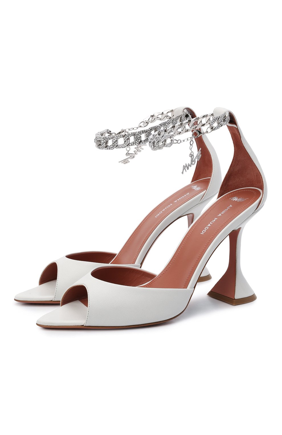 Кожаные босоножки awge x amina muaddi AMINA MUADDI, арт. FLACK0 SANDAL/NAPPA AM/BIANC0, фото 1