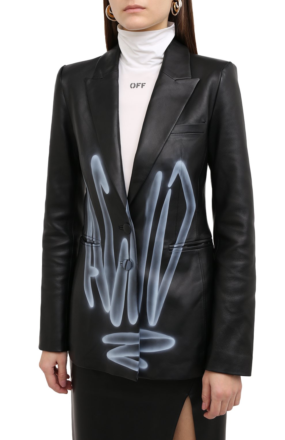 Кожаный жакет OFF-WHITE, арт. 0WJA042F20LEA0011001, фото 3
