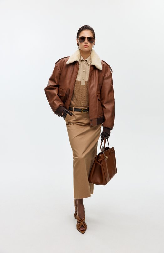 Кожаные туфли Malika 110 Saint Laurent 827668/AADF0 Коричневый  827668/AADF0 Фото 7