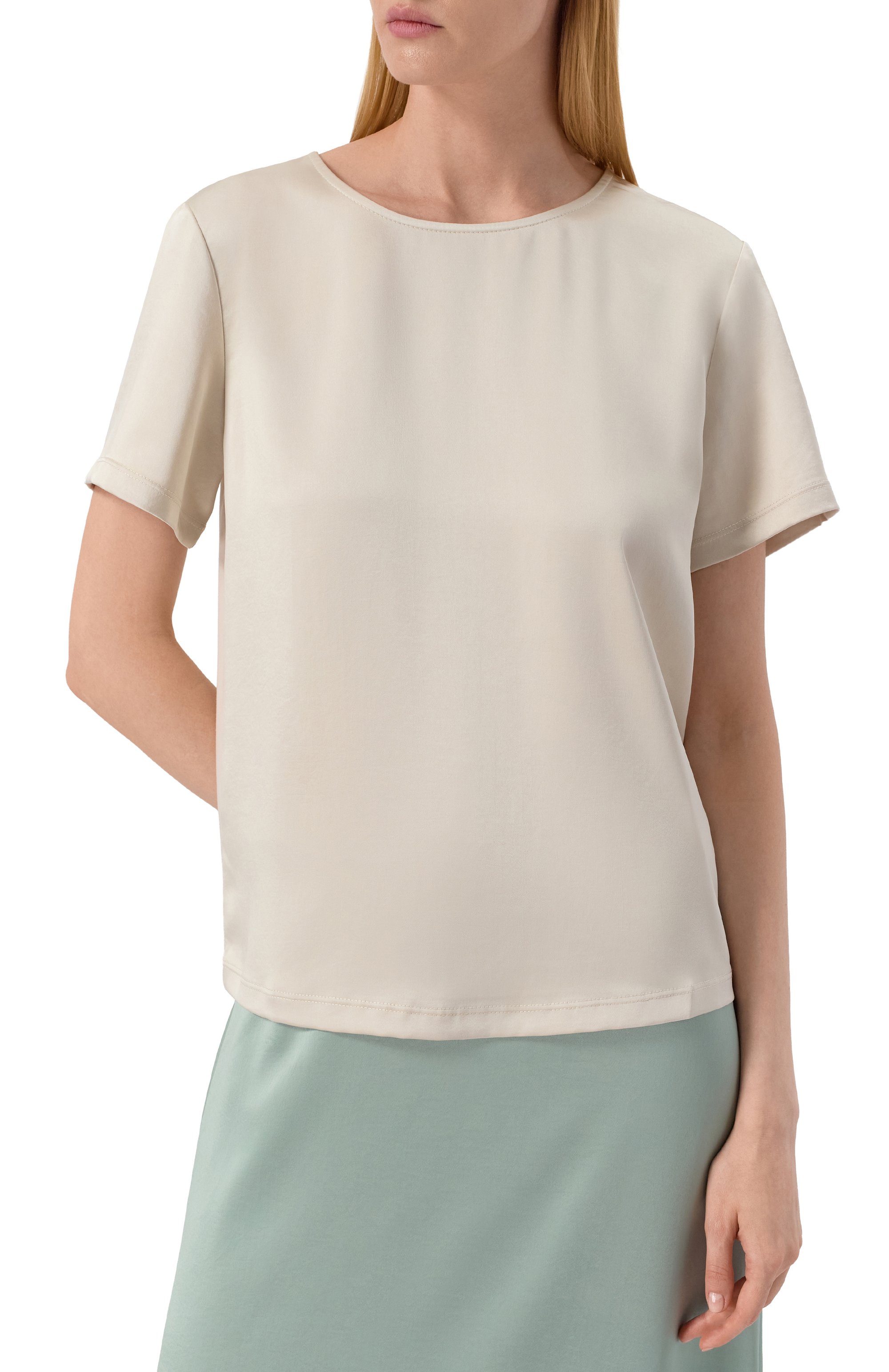 Атласный топ WEEKEND MAX MARA кремового цвета по цене 13750 руб., арт. GILBERT, фото 3 Атласный топ WEEKEND MAX MARA, арт. GILBERT, фото 3