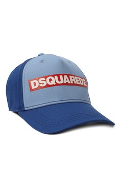 Детская хлопковая бейсболка DSQUARED2 синего цвета, арт. DQ2343/D00YT | Фото 1 (Материал: Текстиль, Хлопок; Материал сплава: Проставлено; Нос: Не проставлено)