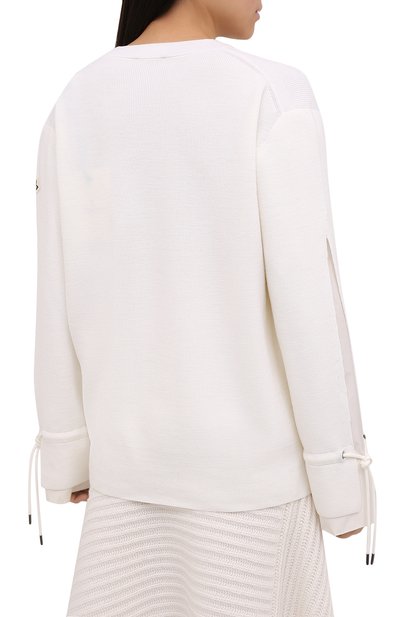 Шерстяной пуловер MONCLER белого цвета по цене 78850 руб., арт. F2-093-9C719-00-A9361, фото 4 Шерстяной пуловер MONCLER, арт. F2-093-9C719-00-A9361, фото 4