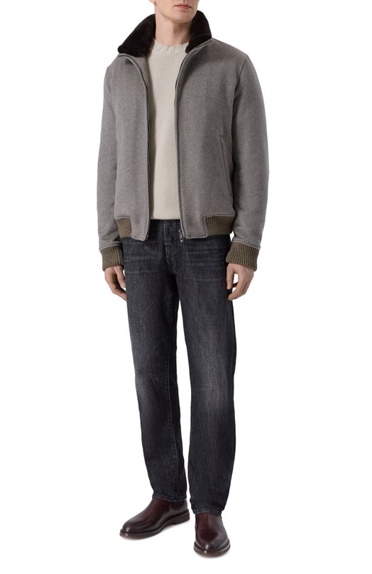 Бомбер с воротником из бобра Andrea Campagna M0D.TIBERI0/ZEUS_SET Коричневый  M0D.TIBERI0/ZEUS_SET Фото 2