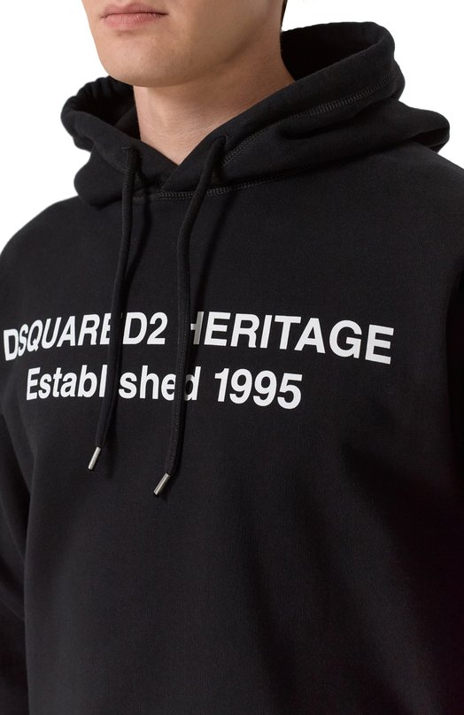 Хлопковое худи Dsquared2 S74GU0897/S25516 Чёрный  S74GU0897/S25516 Фото 5