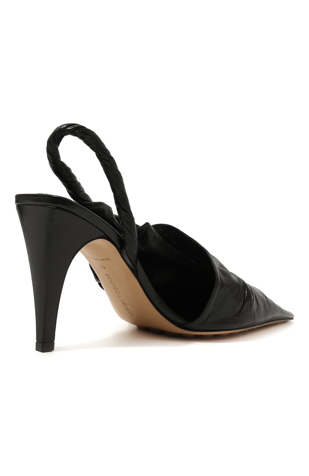 Кожаные туфли bv point BOTTEGA VENETA черного цвета по цене 76950 руб., арт. 630183/VBP10, фото 5 Кожаные туфли bv point BOTTEGA VENETA, арт. 630183/VBP10, фото 5