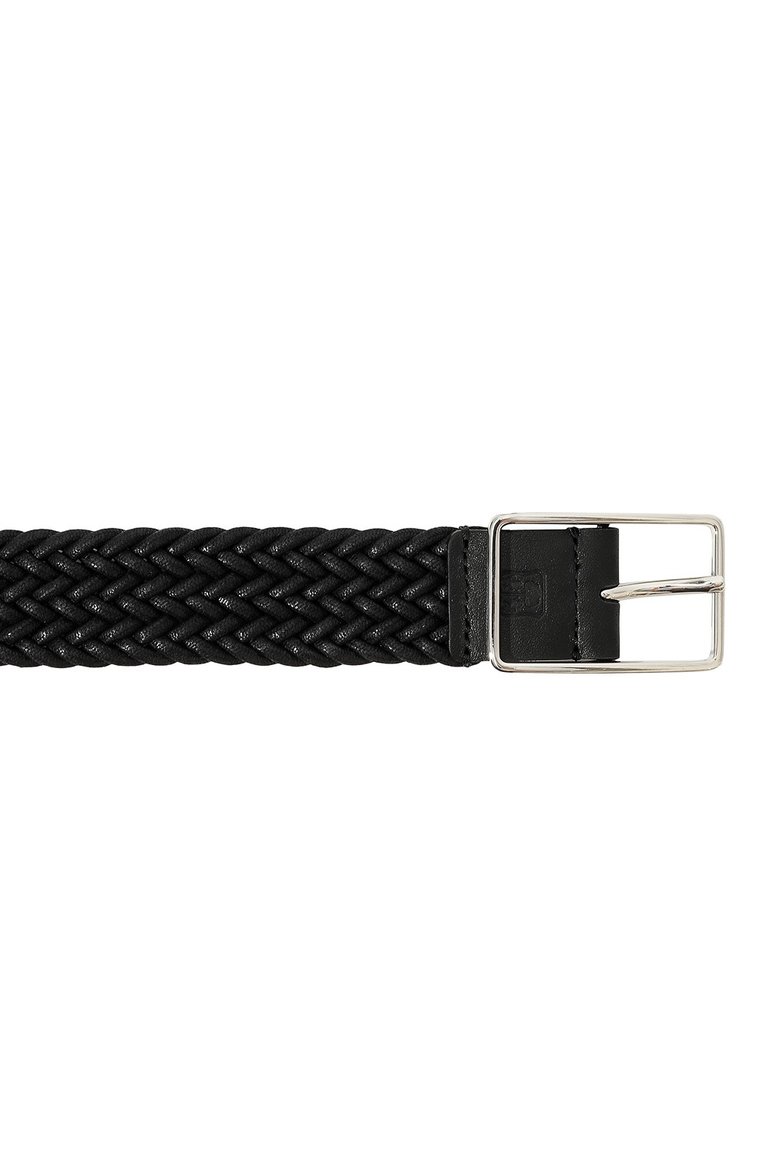 Мужской текстильный ремень CORNELIANI черного цвета, арт. 93V311-9320804 | Фото 4 (Нос: Не проставлено; Материал сплава: Проставлено; Материал: Текстиль; Случай: Повседневный)