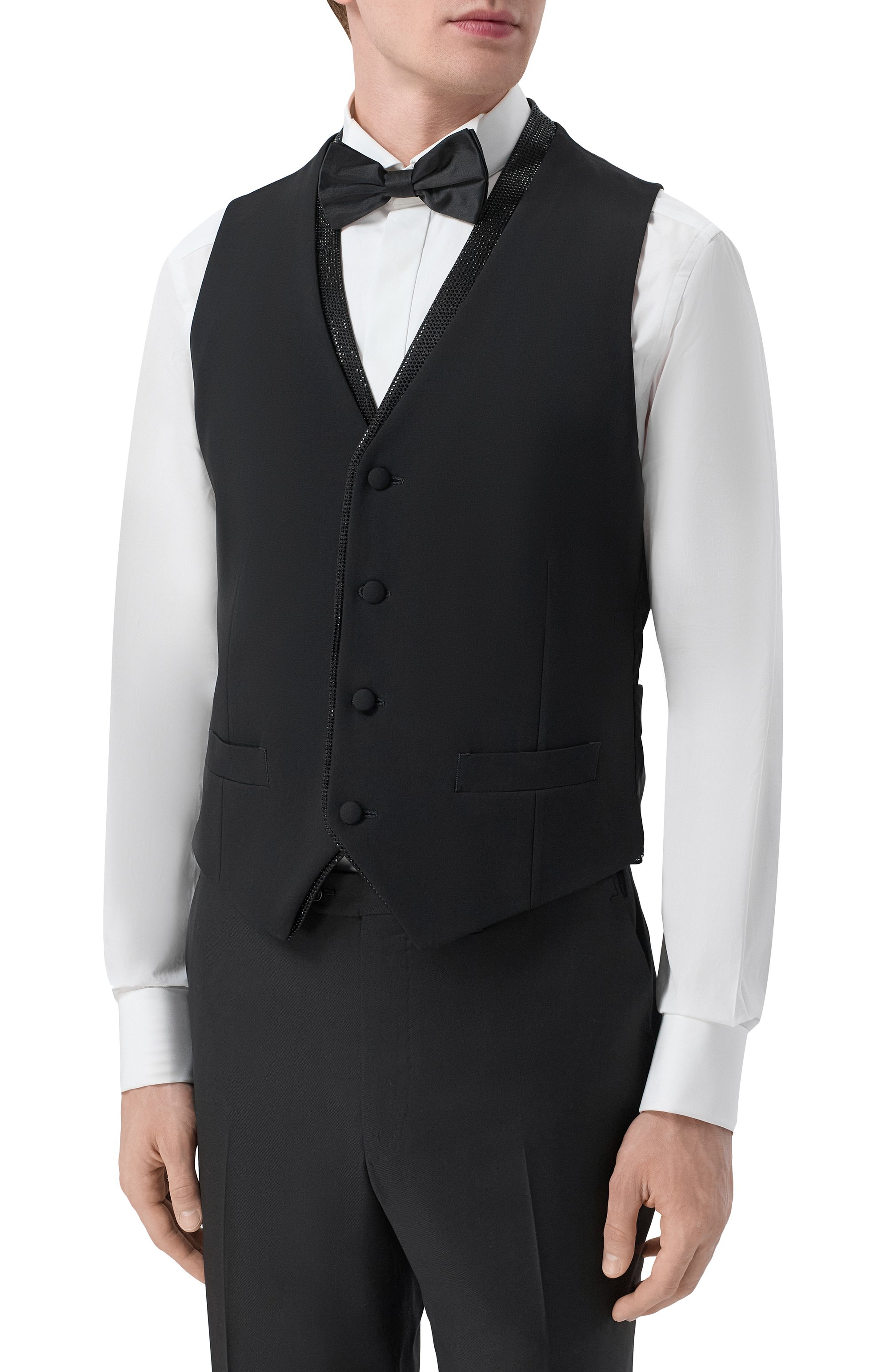 Шерстяной жилет с отделкой стразами GIORGIO ARMANI, арт. GM003856/TE10043, фото 3