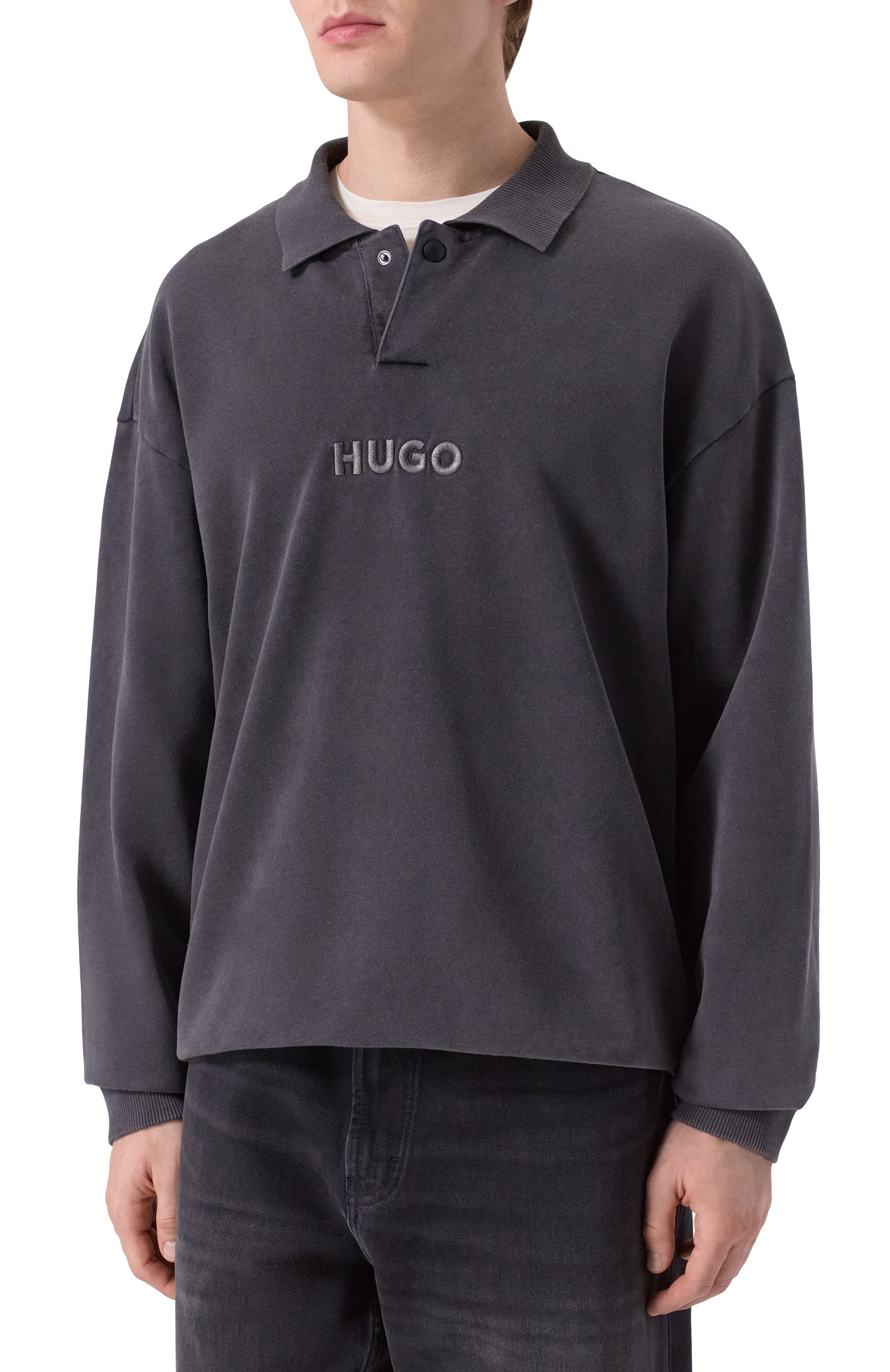 Хлопковое поло HUGO, арт. 50546395, фото 3