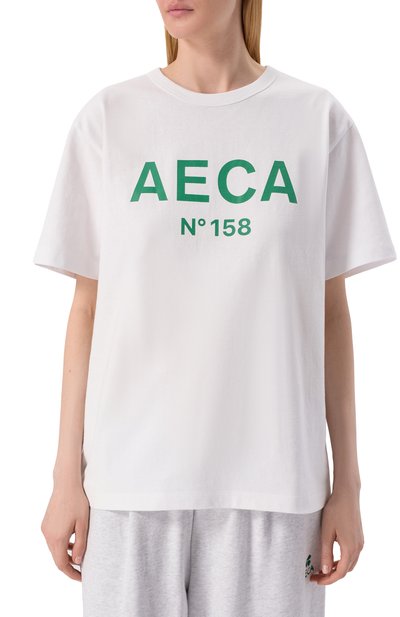 Хлопковая футболка AECA WHITE, арт. AWCMSSBBTTSST005A2.WHITE/GREEN (XL), фото 3