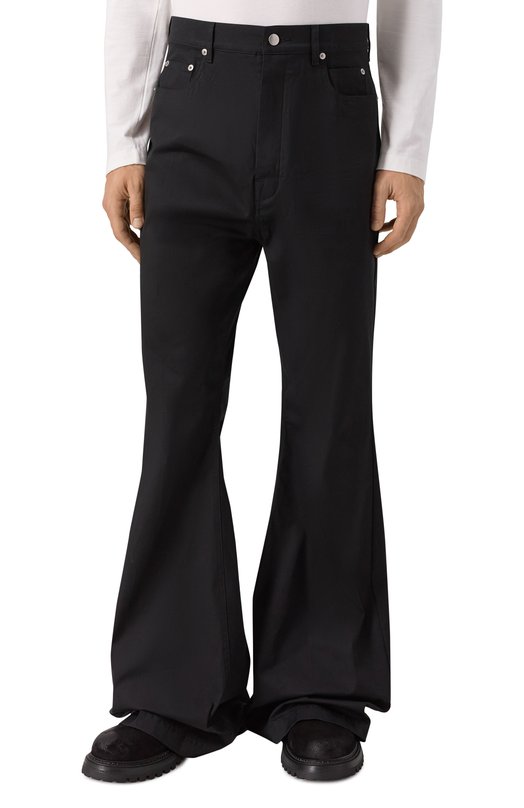Хлопковые брюки Rick Owens RU02E1335/TE Чёрный  RU02E1335/TE Фото 3