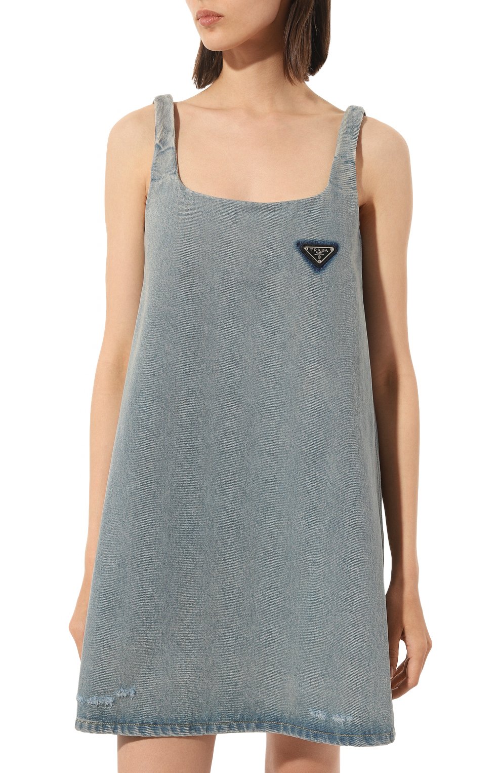 Джинсовое платье PRADA синего цвета по цене 150000 руб., арт. GFA122-1ZAB-F0008-212, фото 3 Джинсовое платье PRADA, арт. GFA122-1ZAB-F0008-212, фото 3