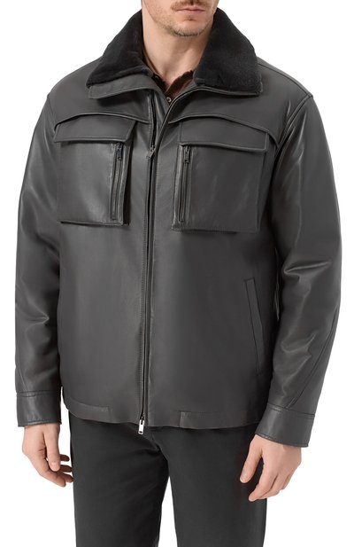 Кожаная куртка с воротником из норки MVST, арт. M25.1PM.0011/ANTRA, фото 3