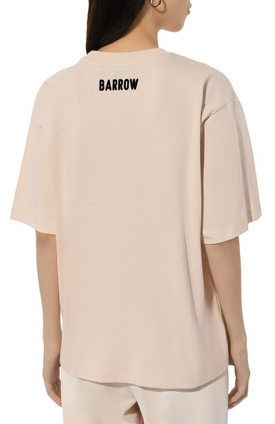 Хлопковая футболка BARROW кремового цвета по цене 12350 руб., арт. F4BWW0TH080, фото 4 Хлопковая футболка BARROW, арт. F4BWW0TH080, фото 4