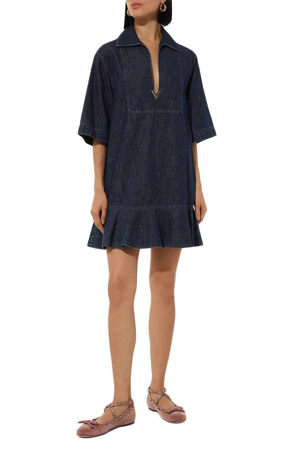 Текстильные балетки rockstud VALENTINO, арт. 5W2S0HB6/CWY, фото 2