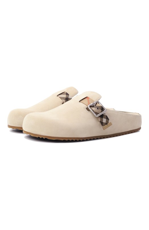 Замшевые сабо Urchin Burberry 8106057 Кремовый 8106057