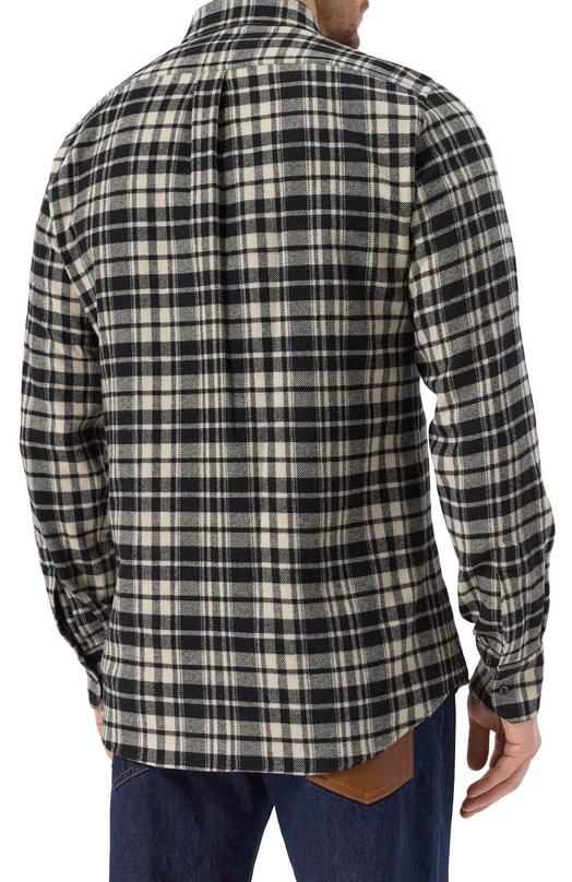 Шерстяная рубашка Dolce & Gabbana G5JZ9T/FQMIC Чёрно-белый  G5JZ9T/FQMIC Фото 4