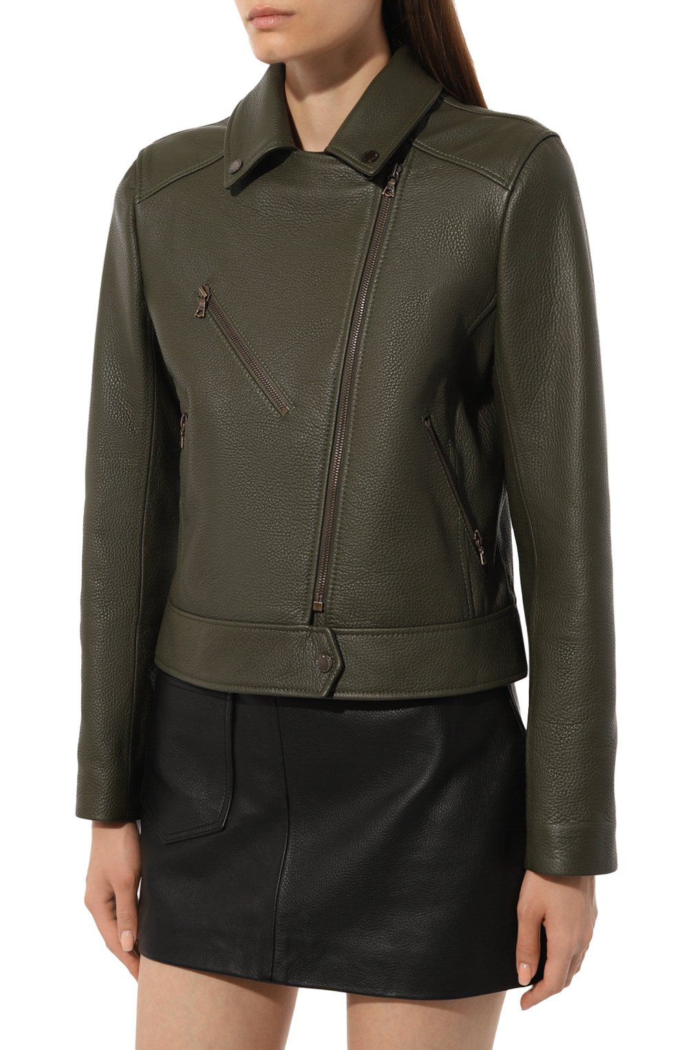 Кожаная куртка MASLOV хаки цвета по цене 187000 руб., арт. K09, фото 3 Кожаная куртка MASLOV, арт. K09, фото 3