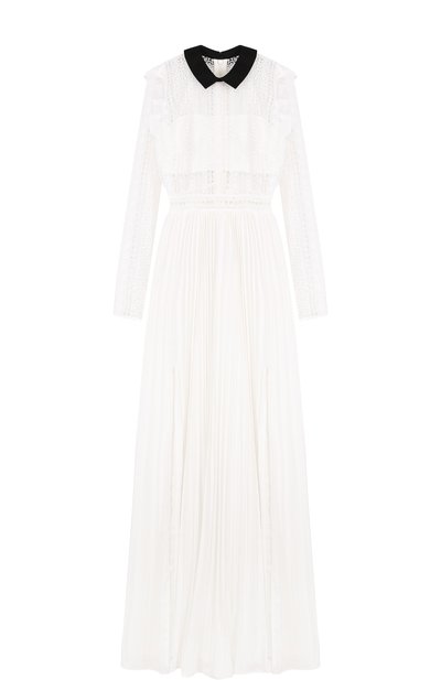 Платье-макси с плиссированной юбкой и кружевным лифом SELF-PORTRAIT, арт. SP16-043L, фото 1