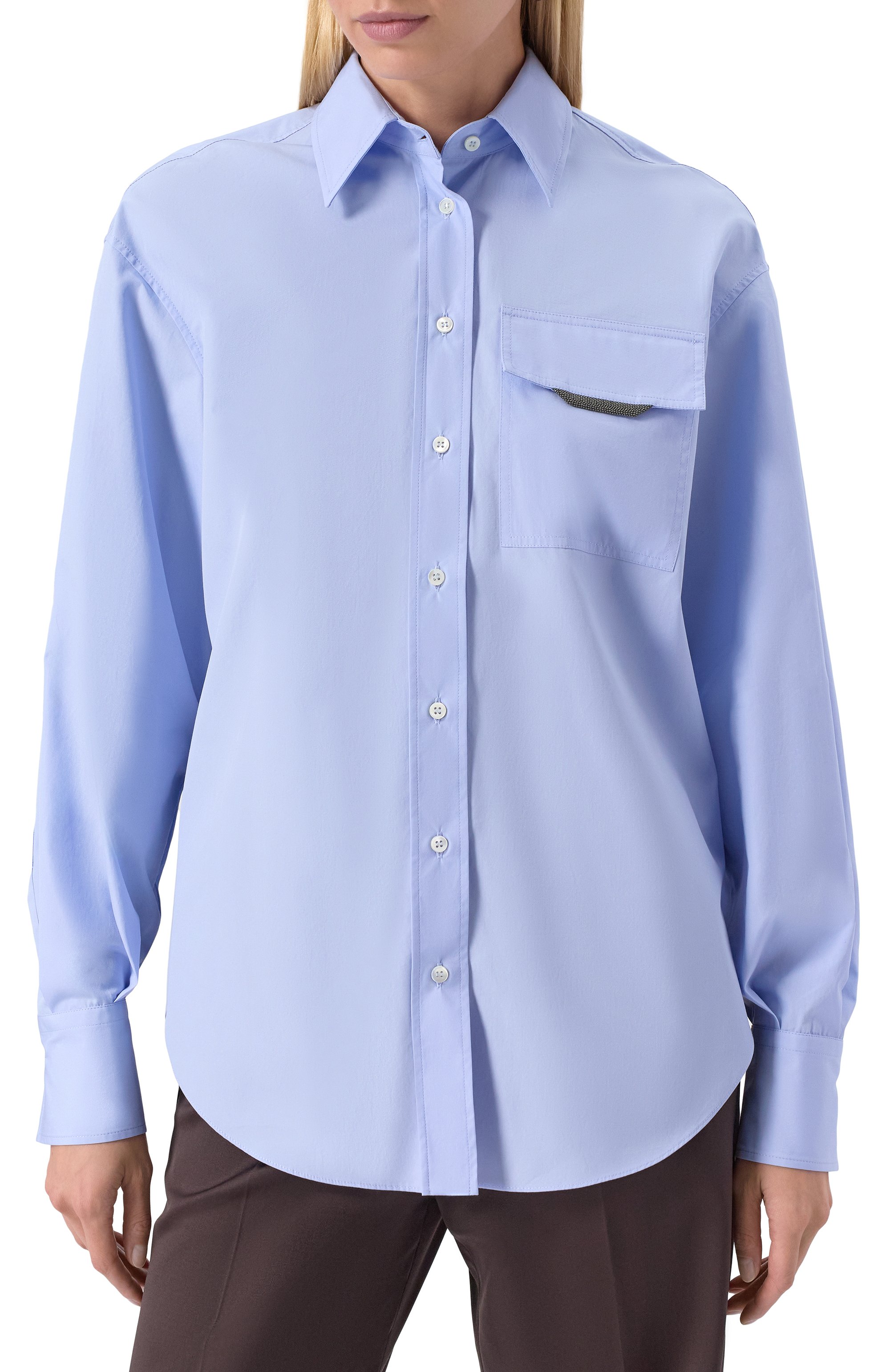 Хлопковая рубашка BRUNELLO CUCINELLI, арт. MP772MY526, фото 6