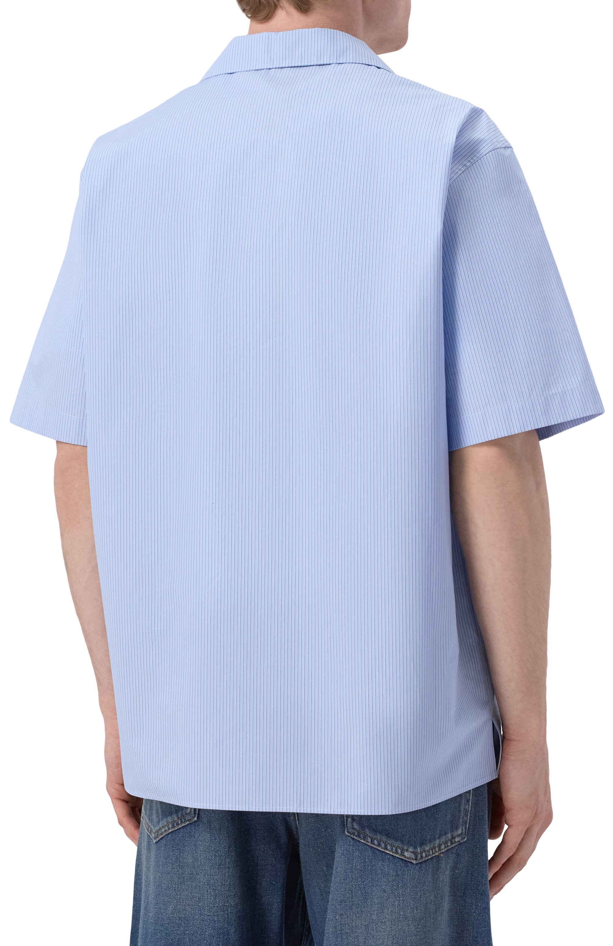 Хлопковая рубашка GUCCI голубого цвета по цене 140500 руб., арт. 794907/ZAJWW, фото 4 Хлопковая рубашка GUCCI, арт. 794907/ZAJWW, фото 4