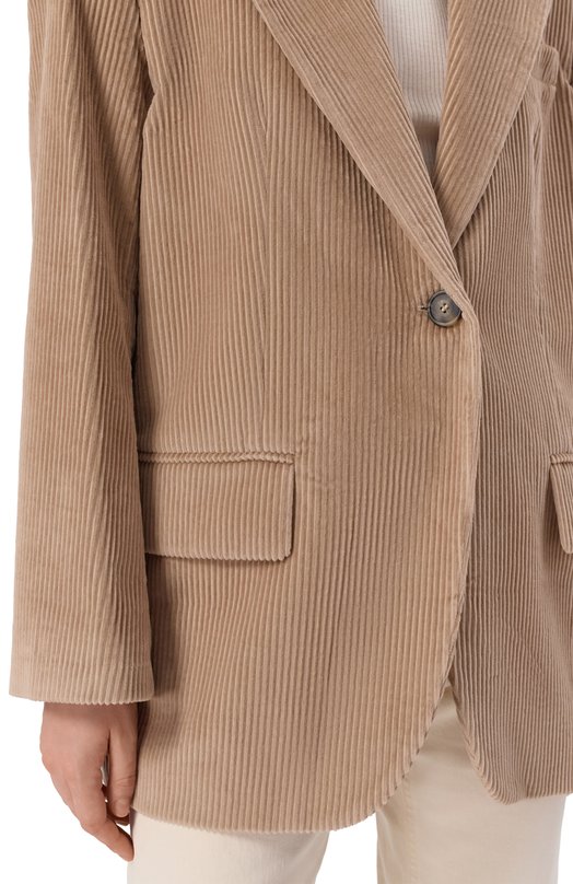 Вельветовый жакет Weekend Max Mara F0RMIA Бежевый  F0RMIA Фото 5