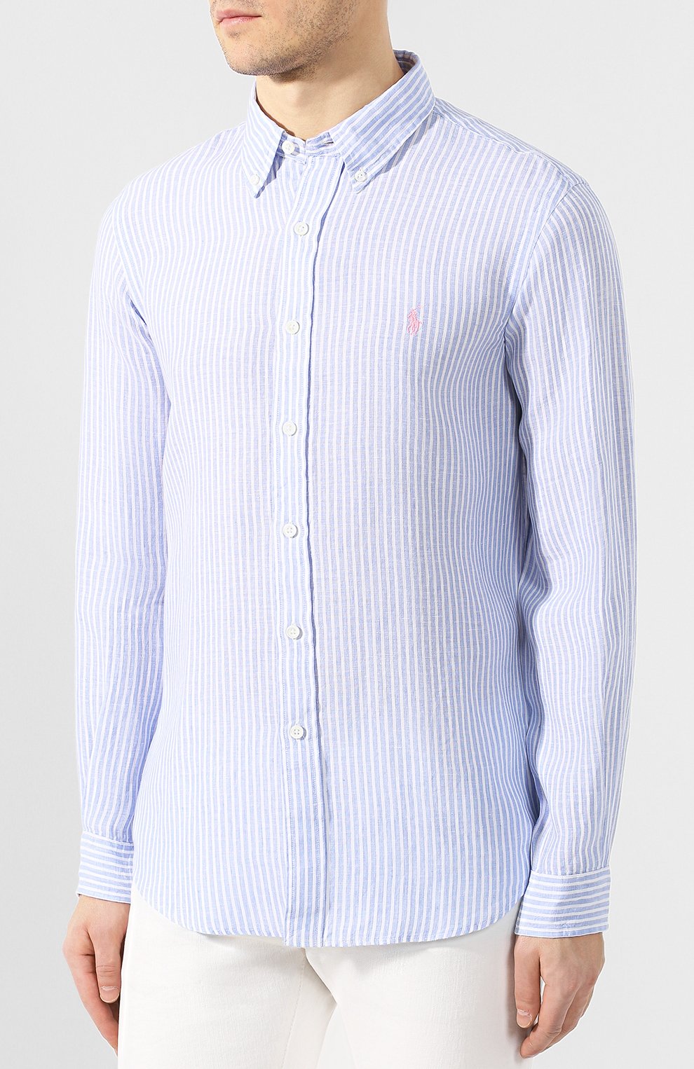 Льняная рубашка с воротником button down POLO RALPH LAUREN, арт. 710740807, фото 3
