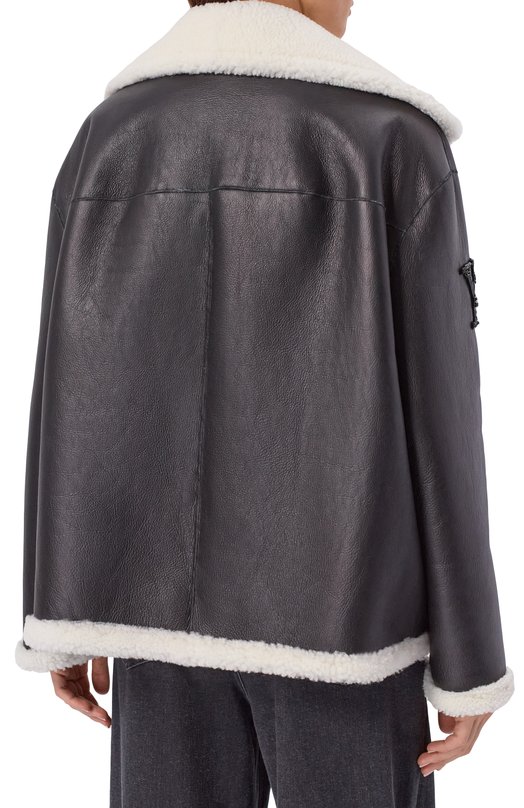 Дубленка из овчины YANINA Т-2984 Чёрно-белый  Т-2984 Фото 4