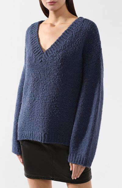 Шерстяной пуловер BOTTEGA VENETA синего цвета по цене 158000 руб., арт. 544917/VEWV0, фото 3 Шерстяной пуловер BOTTEGA VENETA, арт. 544917/VEWV0, фото 3